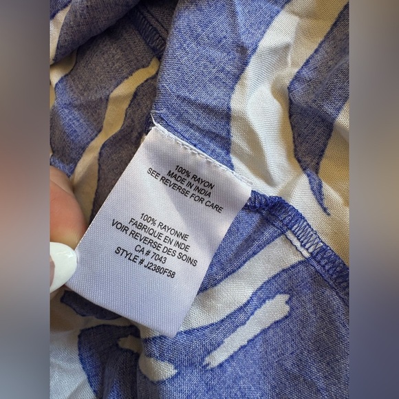 Patrons of Peace NWT royal blue white tank medium vacation print rayon - Picture 8 of 9